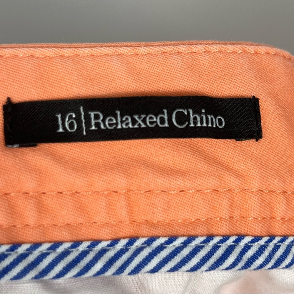 Talbots light orange cotton spandex Relaxed Chino flat front pants, size 16. - Picture 8 of 10